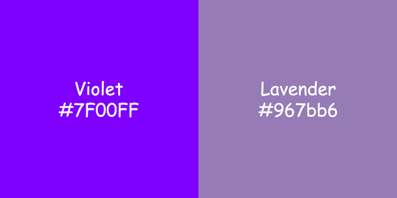 Violet vs Lavender