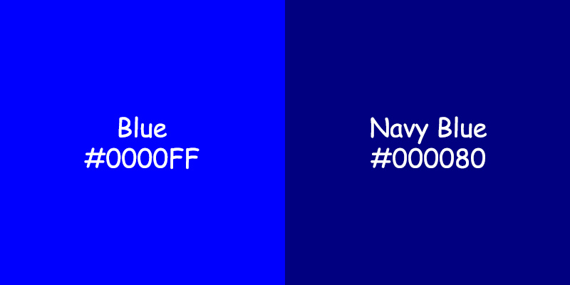 Blue vs navy blue