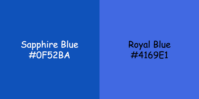 Sapphire Blue vs Royal Blue