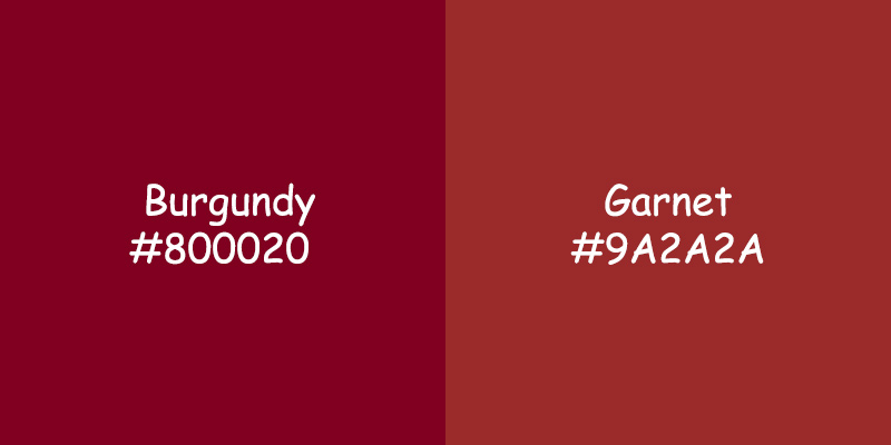 Garnet vs Burgundy Color