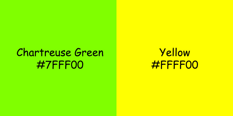 Chartreuse Green vs Yellow Color