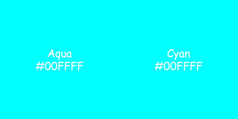 Aqua vs Cyan Color