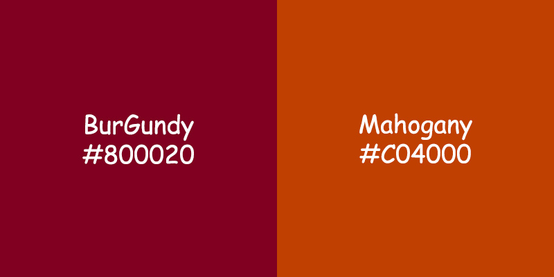 Burgundy vs Mahogany Color