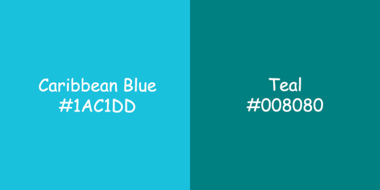 Caribbean Blue Color vs Teal: Differences and Similarities