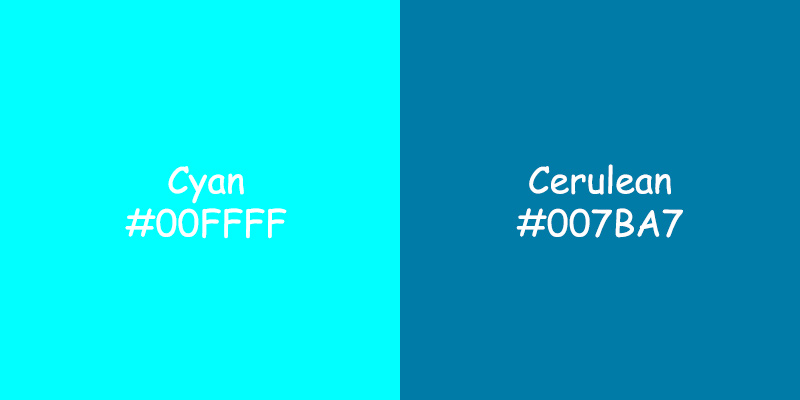 Cyan vs Cerulean Color