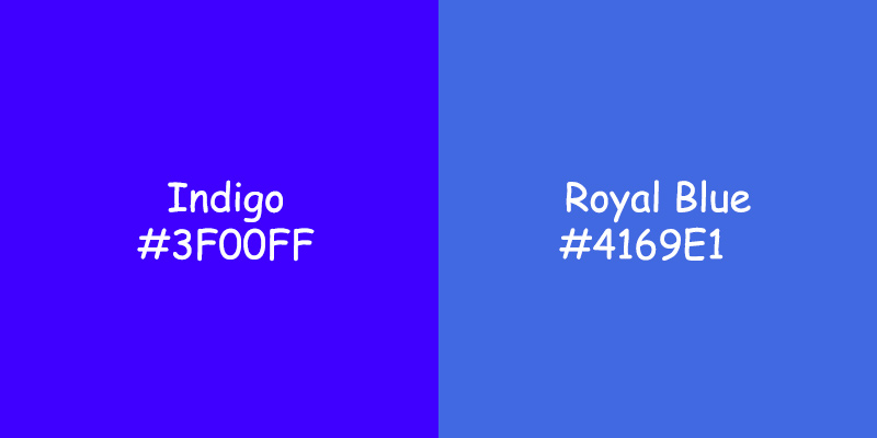 Indigo vs Royal Blue