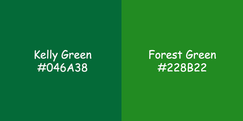 Kelly Green vs Forest Green