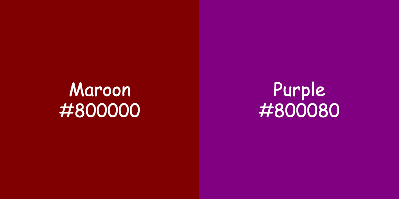 Maroon vs Purple