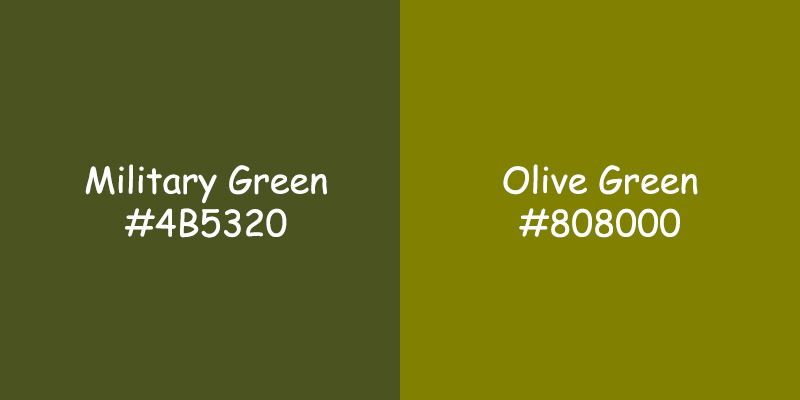 Military Green vs Olive Green Color