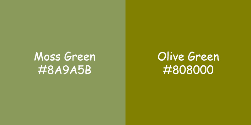 Moss Green vs Olive Green