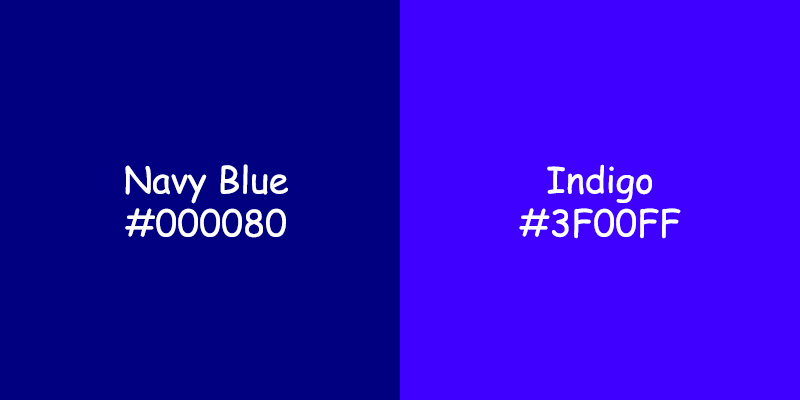 Navy Blue vs Indigo Color