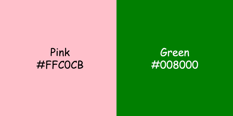 Pink vs Green Color