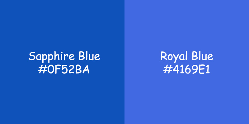 Sapphire Blue vs. Royal Blue