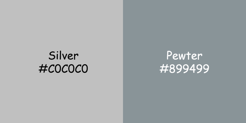 Silver vs Pewter Color: Characteristics, Pros, and Cons - xplorecolor