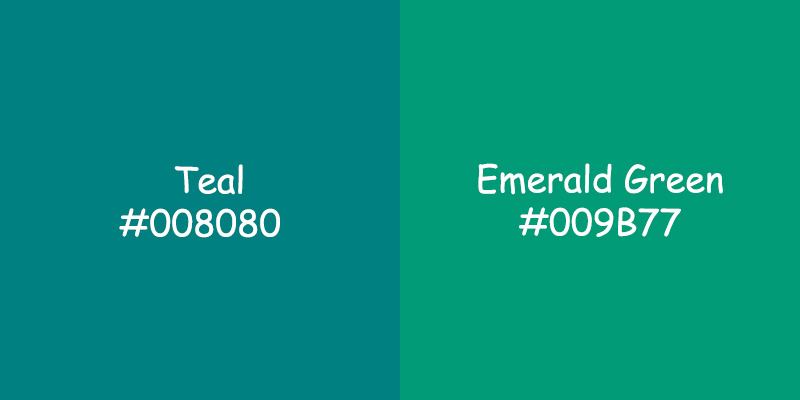 Teal vs Emerald Green
