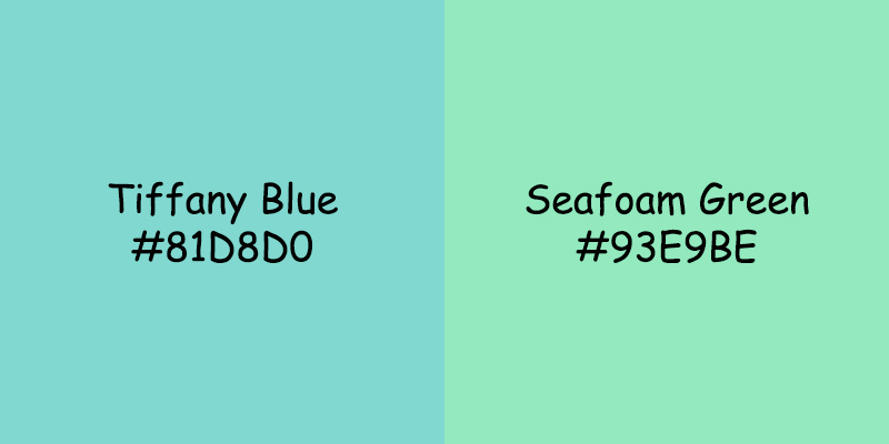 Tiffany Blue vs Seafoam Green