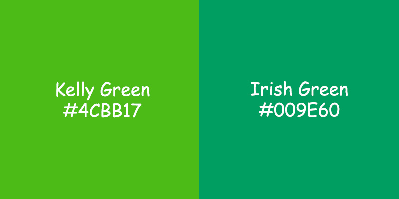 Kelly Green vs Irish Green