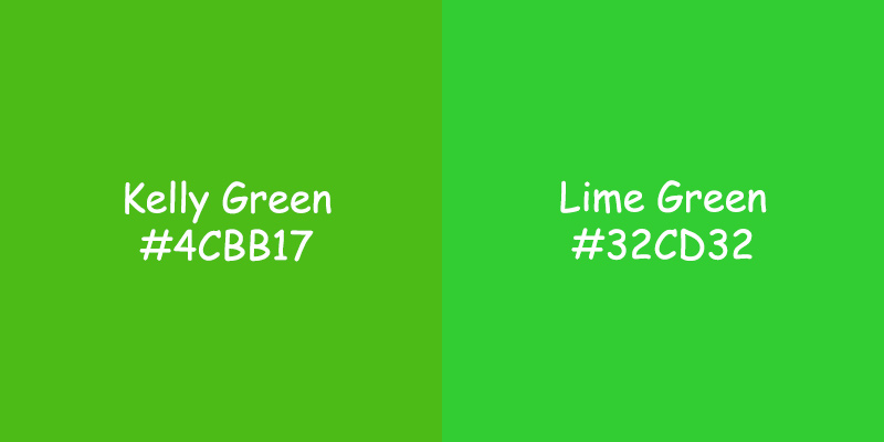 Kelly Green vs Lime Green